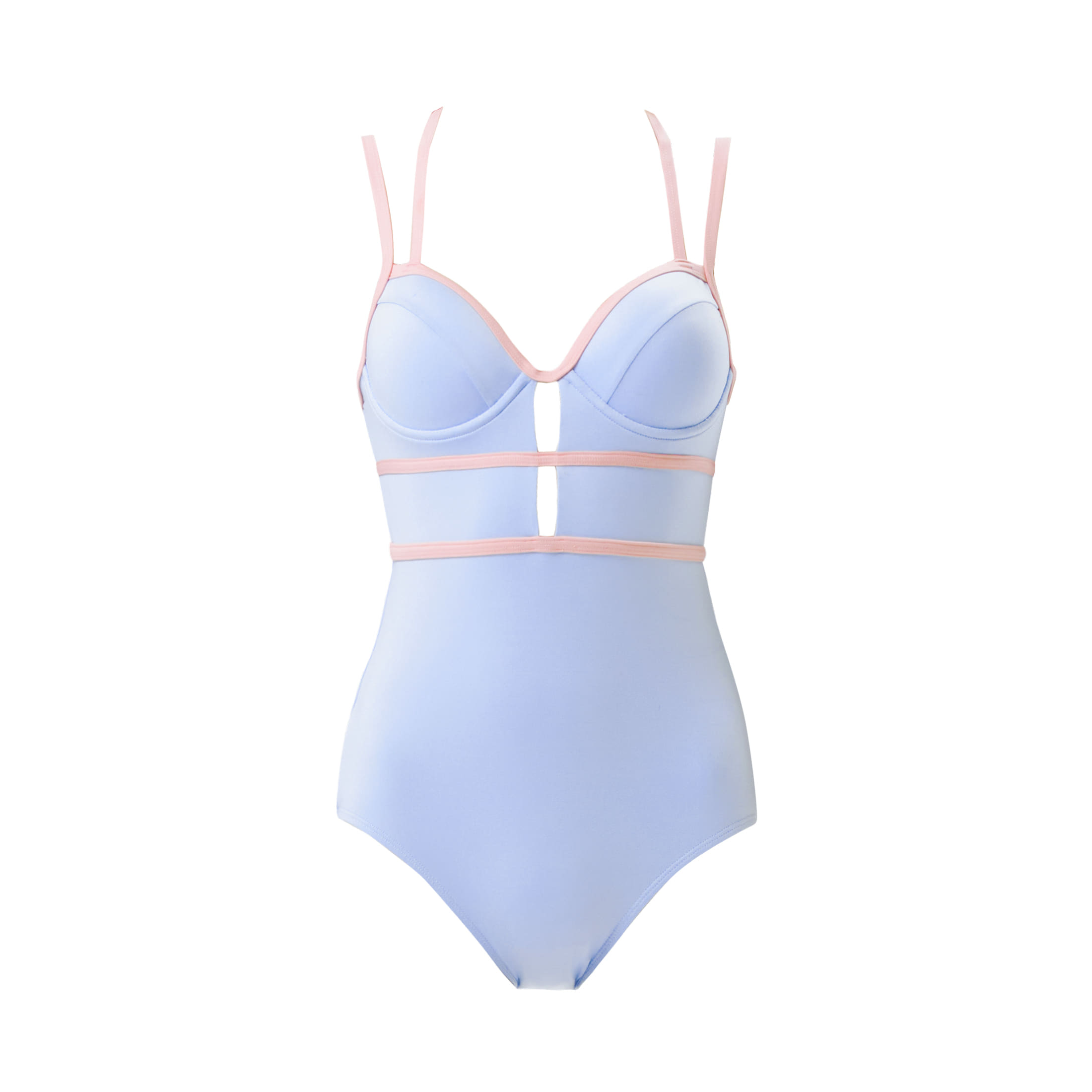 QUA VINO - [현재분류명] - 冬天牛奶蓝色的有线连体泳衣